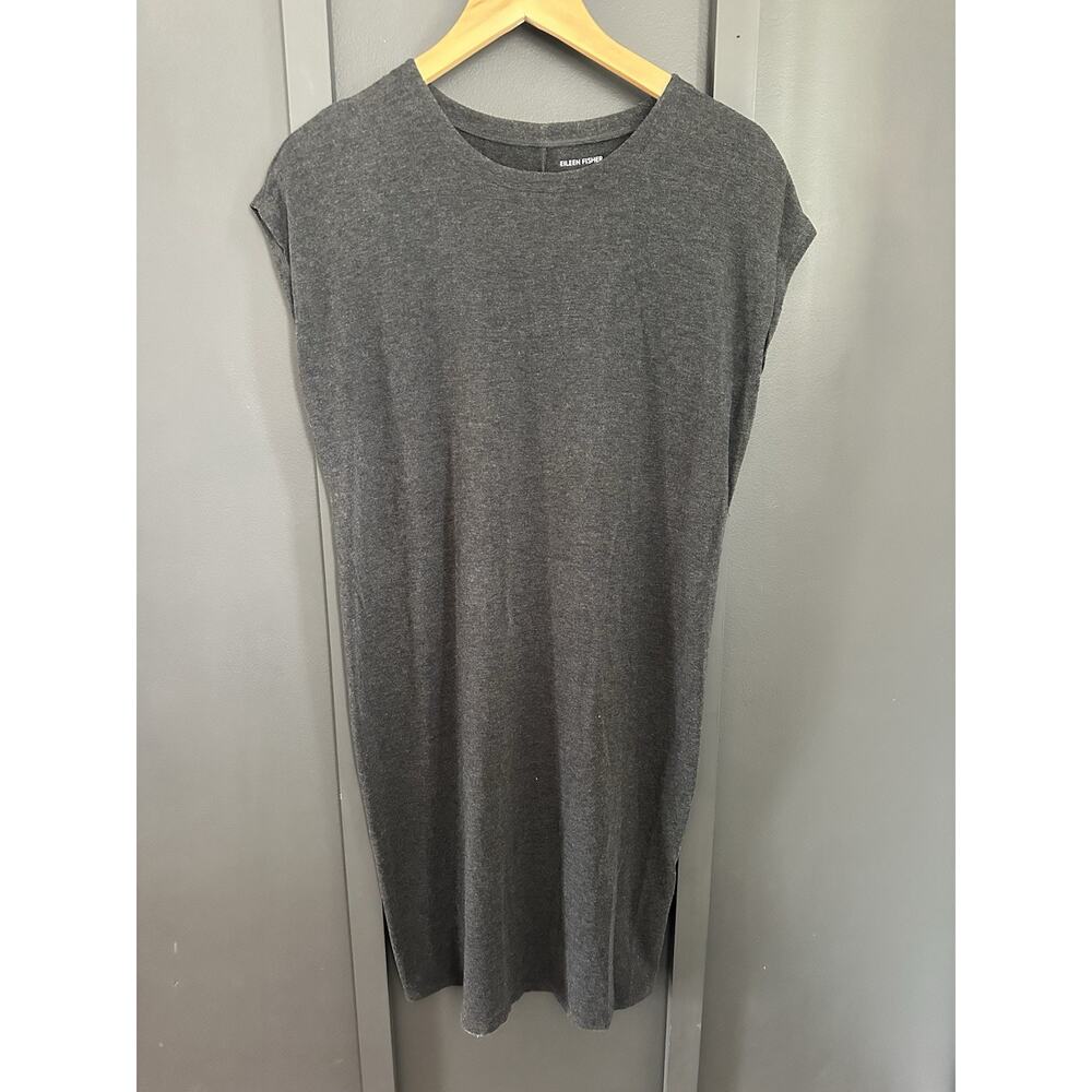 Eileen Fisher Womens Grey Boxy T-Shirt Dress in Gray Size Small